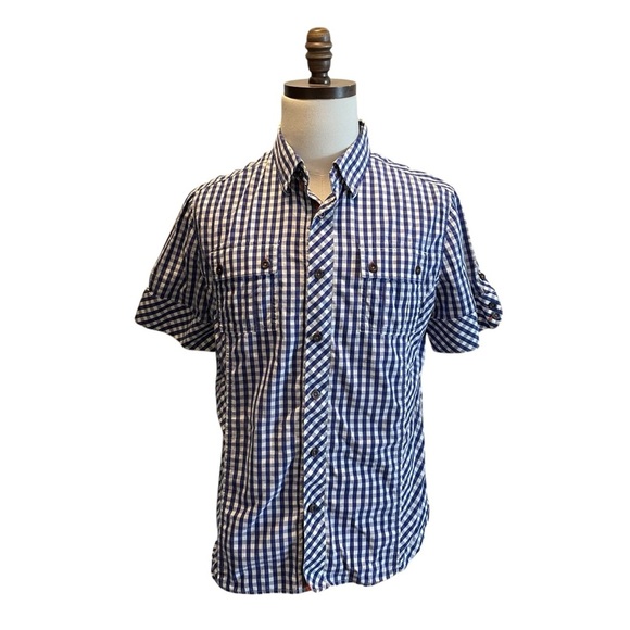 Cavi mens plaid Shirt button down Blue Size Large casual vacation Beach Nautical - Picture 1 of 8
